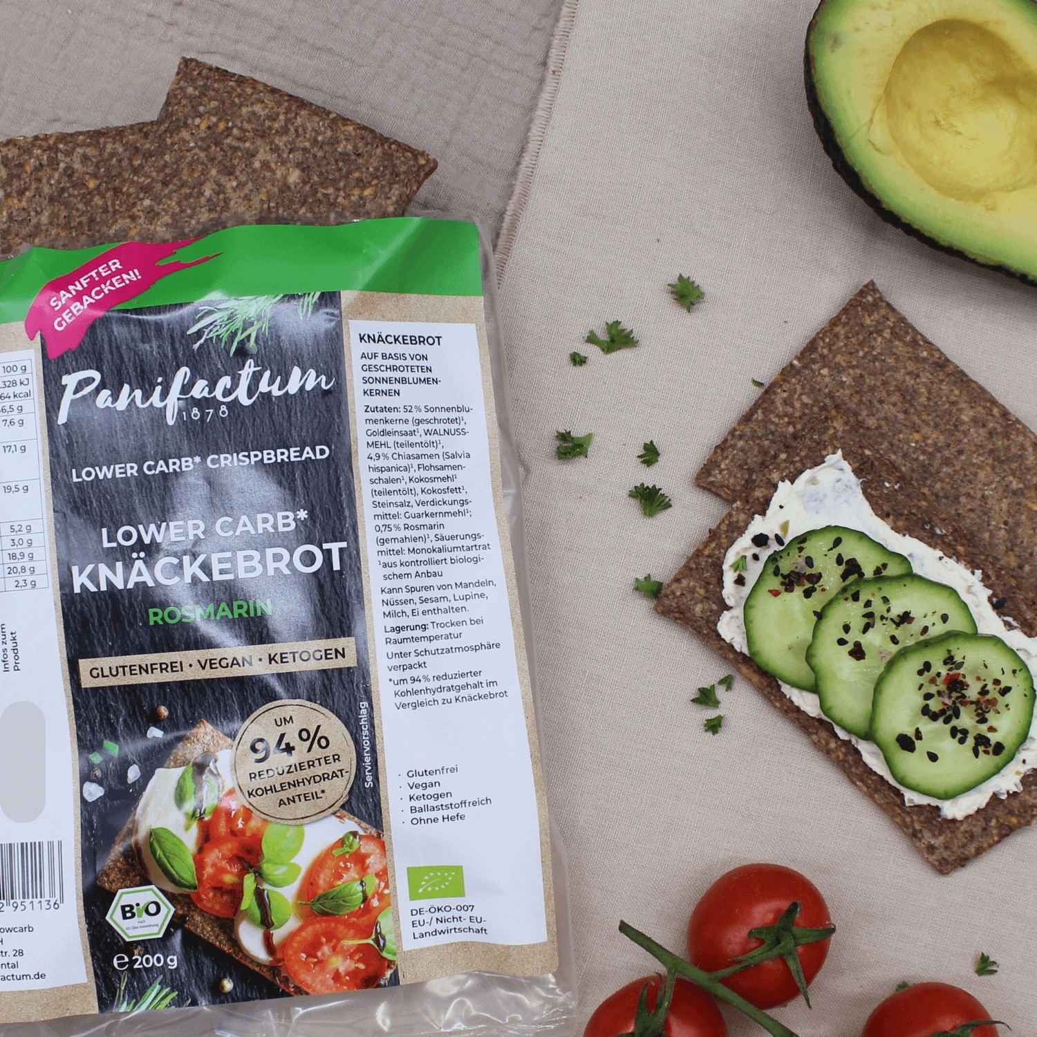 Low Carb Knäckebrot Rosmarin BIO *